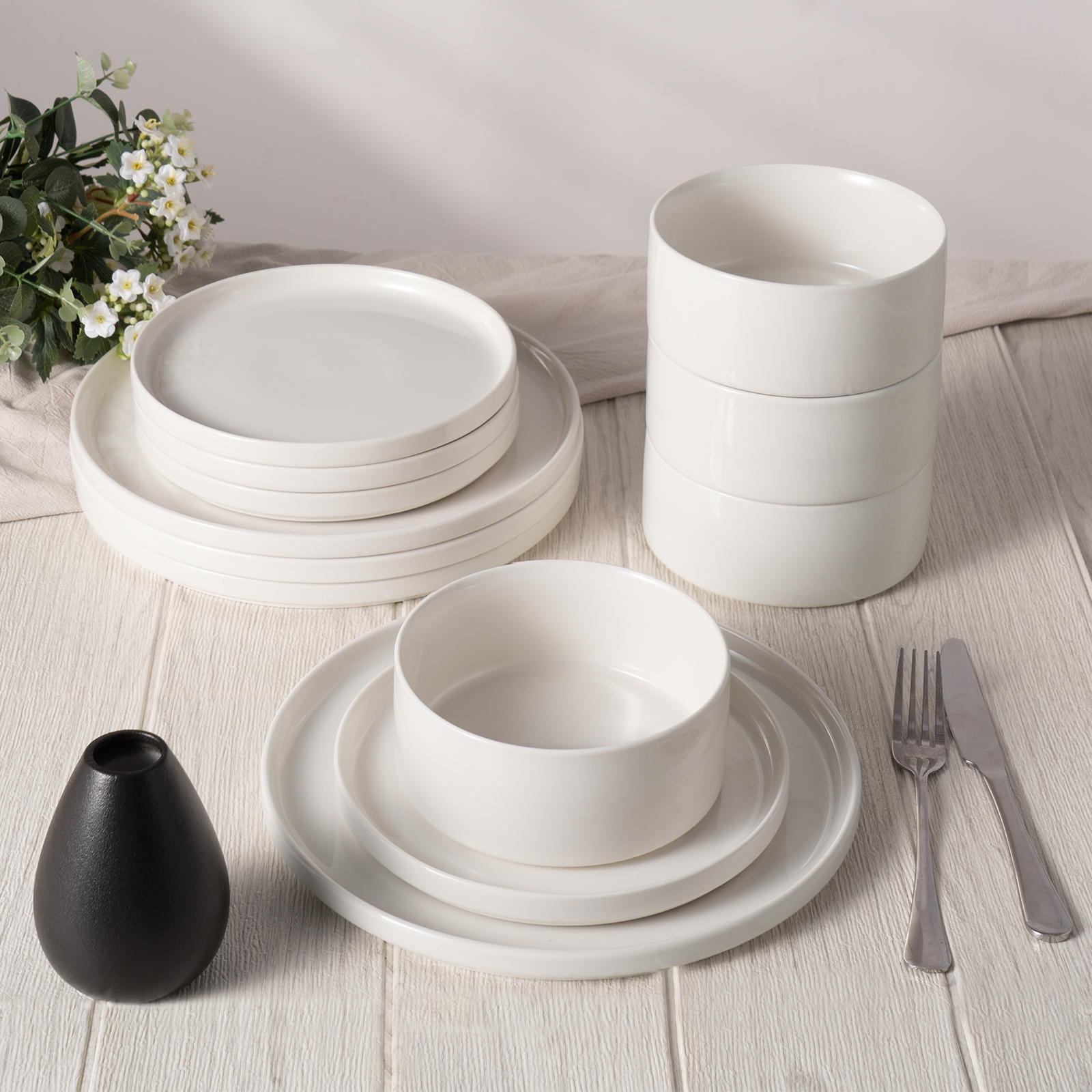 Porzellan Serie 12 Stück Geschirr Set - Image 3
