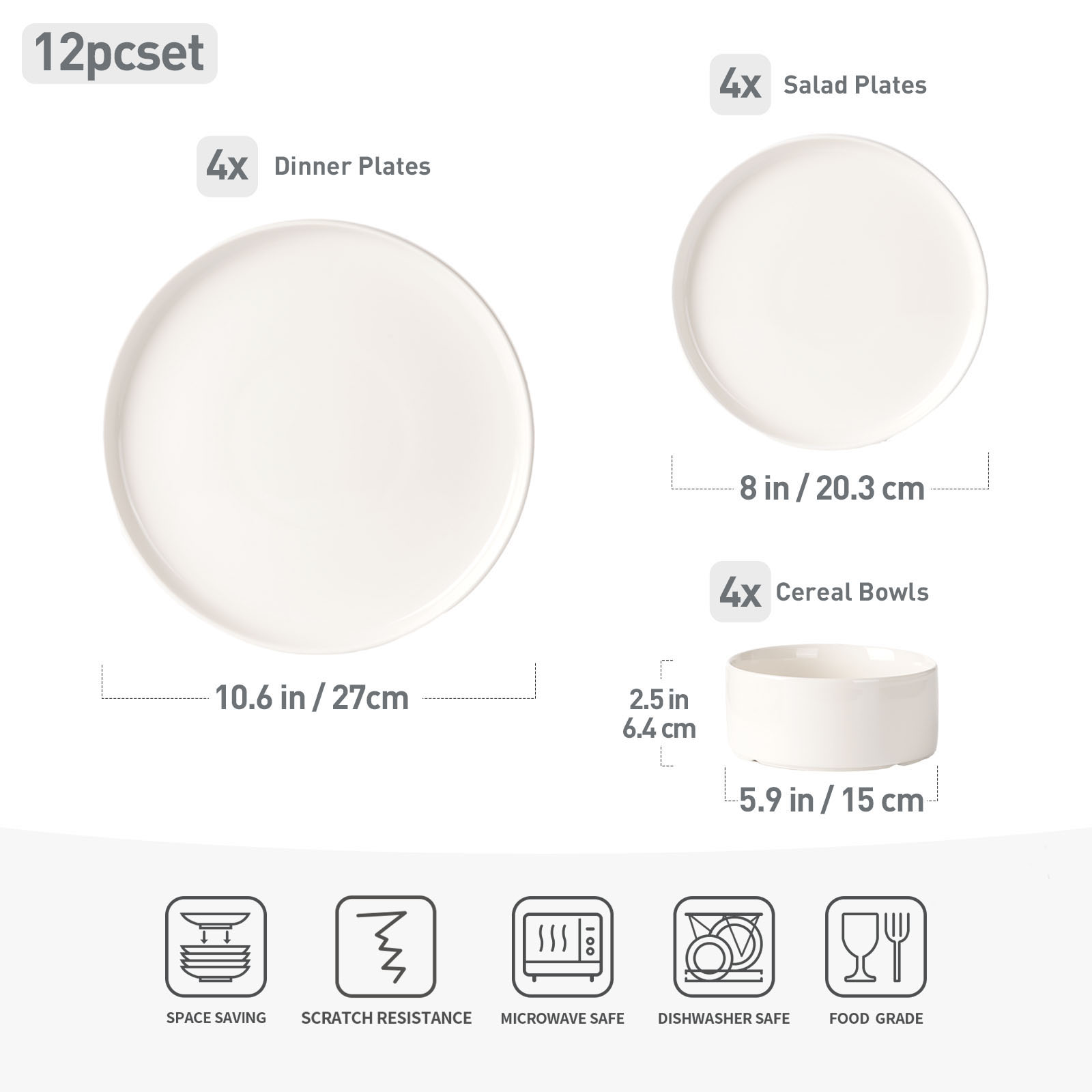 Porzellan Serie 12 Stück Geschirr Set - Image 4